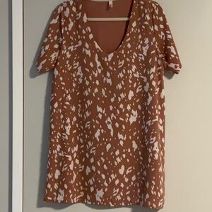 Tyche Brown and White Mini Dress